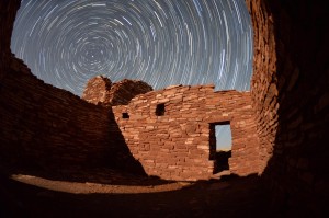 Wasn't sure how this would look but it came out ok. Star trails from inside a room at Lomaki ruins.