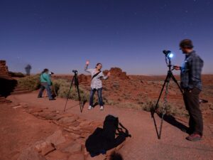 Astronomy teacher Rich Kruger takes photos of the contellations. (click to enlarge)