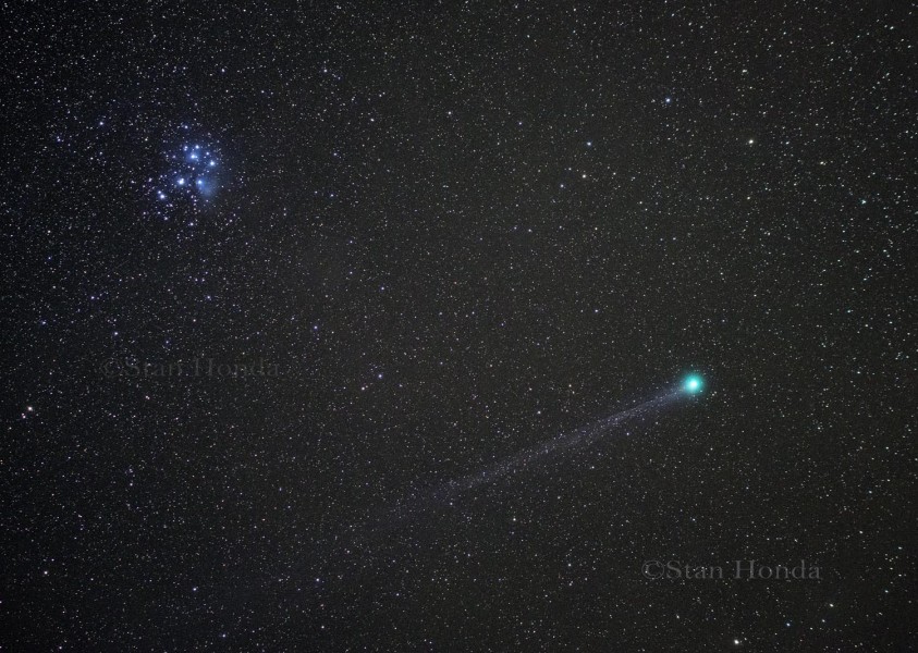 Lovejoy streaks past the Pleiades on Jan. 15. 