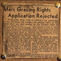 Mars grazing rights? (Click on image to enlarge, easier to read the clippings)