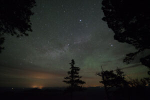 The summer triangle and a greenish glow from Point Imperial. (click on photos to enlarge)