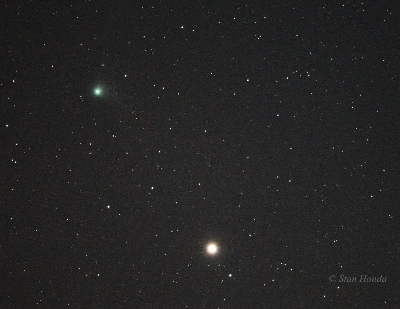 Jan. 2, 2016: The only non-urban scene, Comet Catalina makes an appearance near the giant red star Arcturus around New Years'. From New Paltz. 