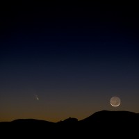 Comet PanSTARRS, night sky photography, astrophoto, Very Large Array, New Mexico